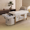 20 Japanese Head Spa White Full Bed Hybrid Unit with Gold Frame- PLUMBED (inc. Steamer, Steamer Hood & Water Heater)
