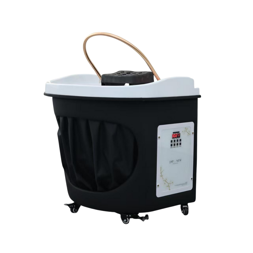 Japanese Head Spa Black Circle Hybrid Unit Plumbed (inc. Steamer, Steamer Hood & Water Heater)