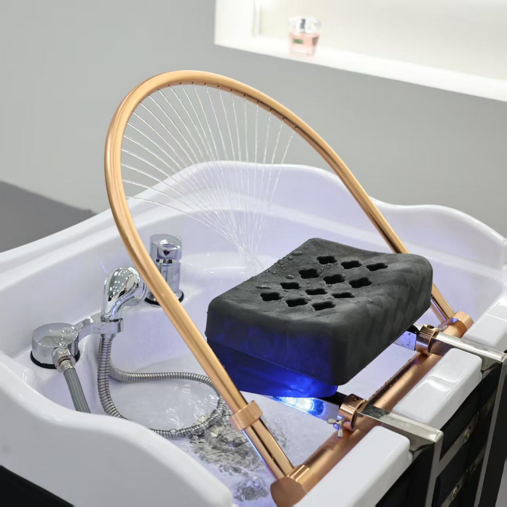 BLACK HYBRID RECTANGLE UNIT (17) Japanese Head Spa Black Rectangle Hybrid Unit Plumbed (inc. Steamer, Steamer Hood & Water Heater)