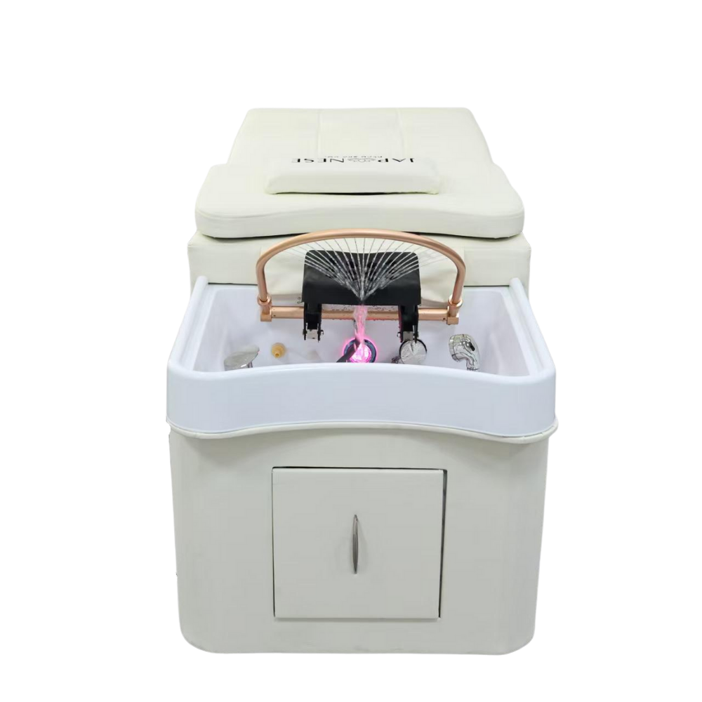 Japanese Head Spa Cream Full Bed Unit Plumbed (inc. Steamer, Steamer Hood & Water Heater)