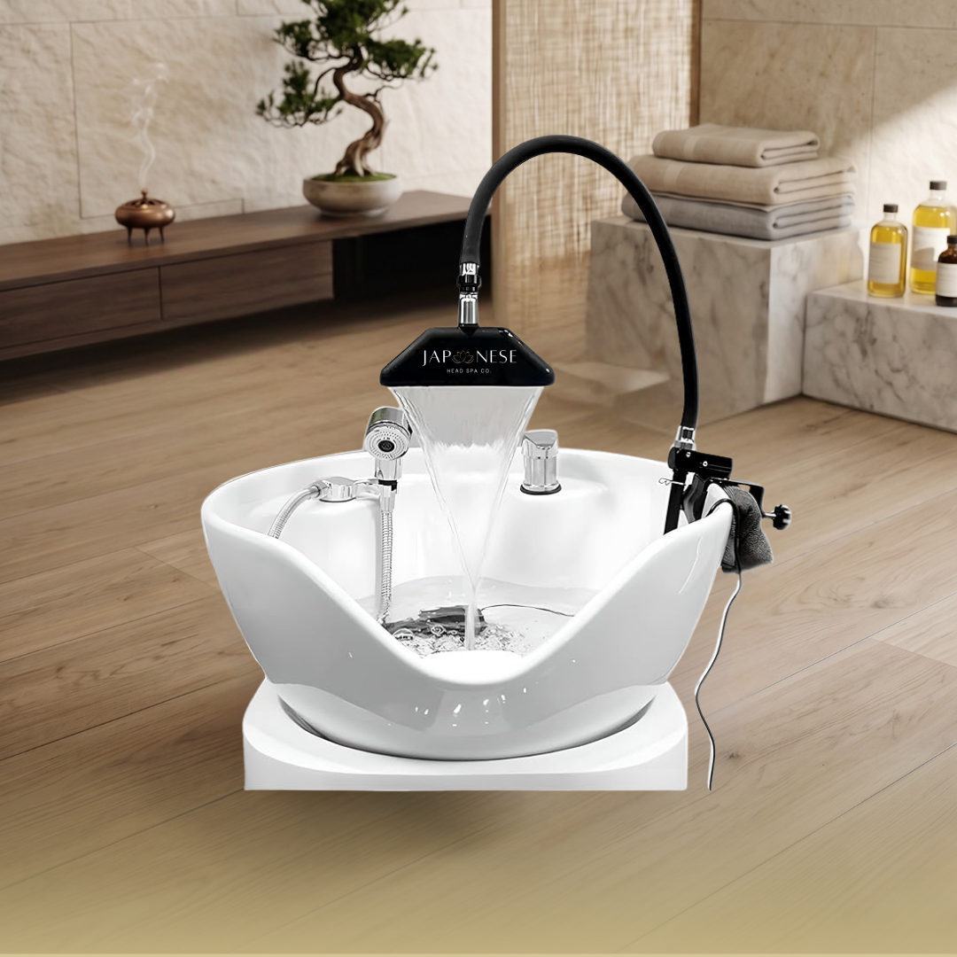 Japanese Head Spa Black Rectangle Hybrid Unit Plumbed (inc
