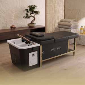 18 Japanese Head Spa Black Full Bed Unit with Gold Frame- Non-Plumbed