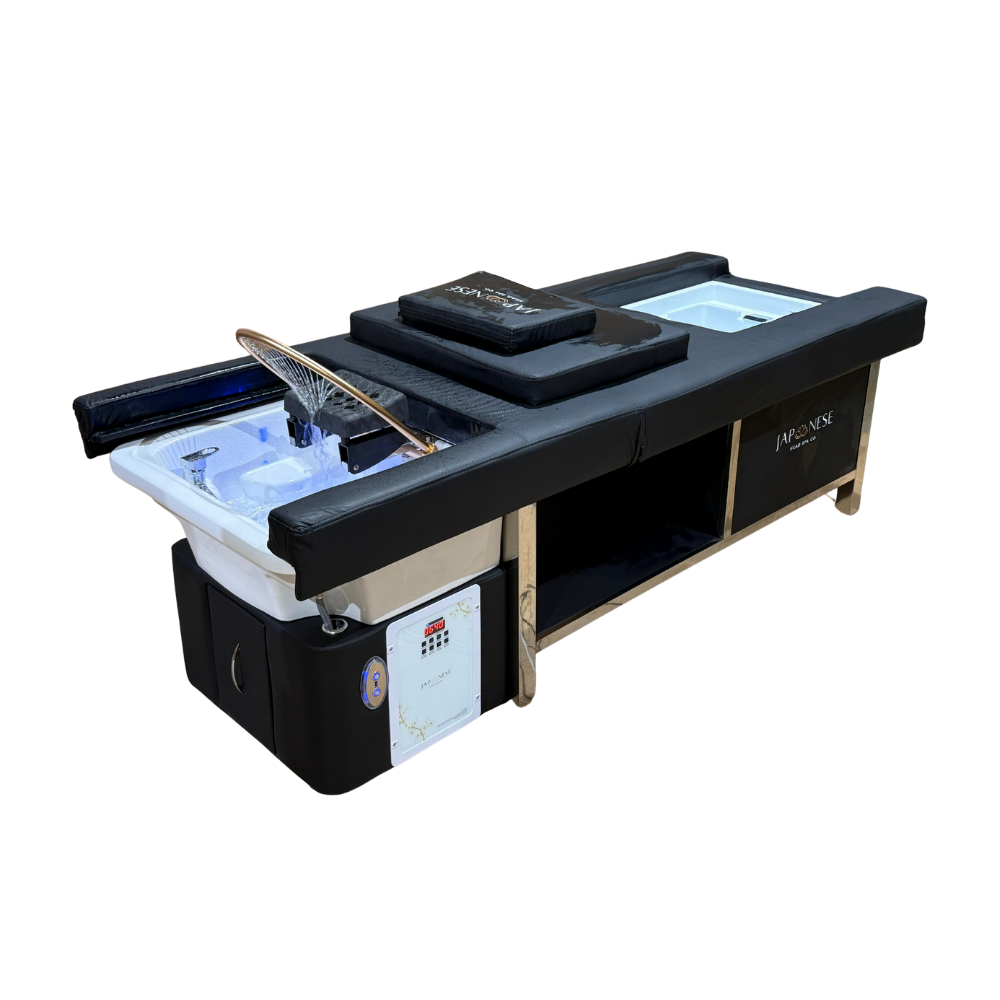 black full bed unit with foot spa