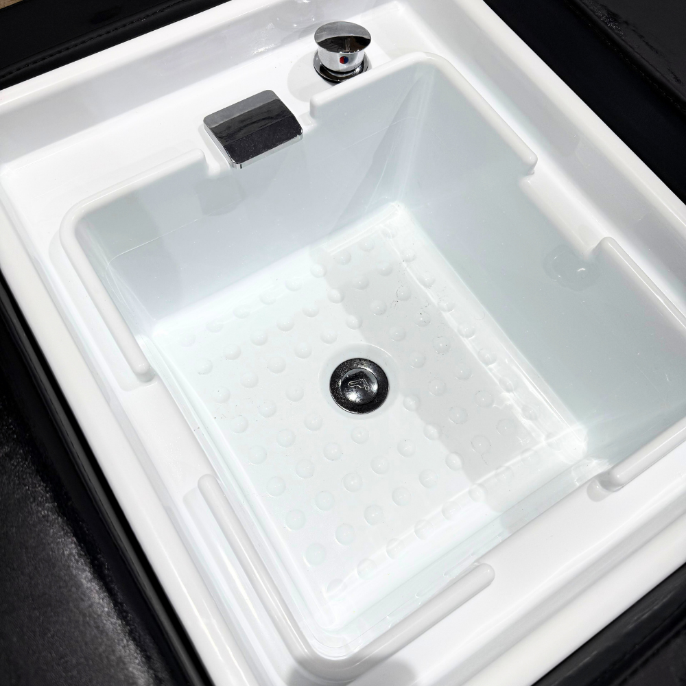 Japanese Head Spa Black Full Bed with Foot Spa Plumbed - with Electric Back Rest (inc. Steamer, Steamer Hood & 2 x Water Heater)