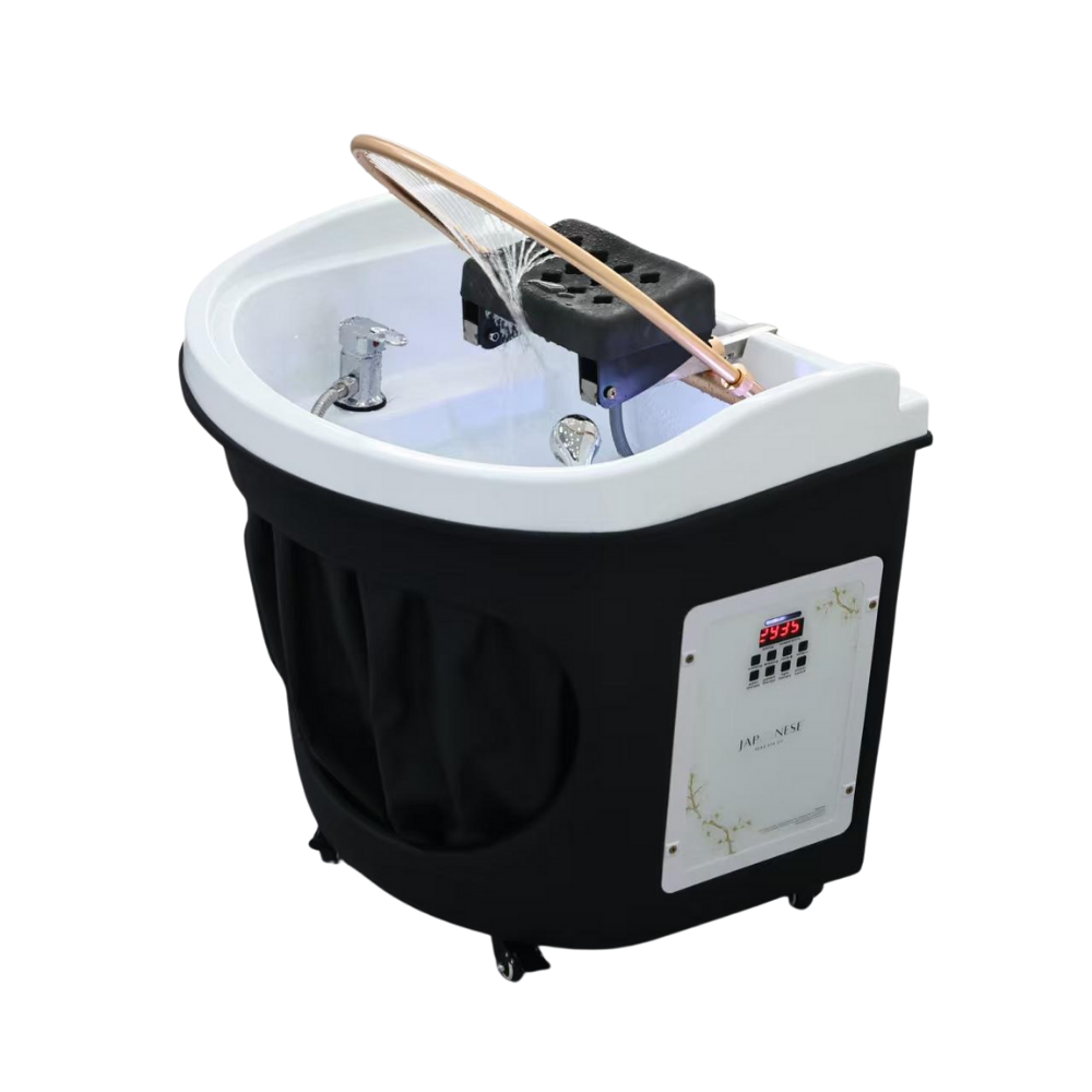 Japanese Head Spa Black Circle Hybrid Unit Plumbed (inc. Steamer, Steamer Hood & Water Heater)