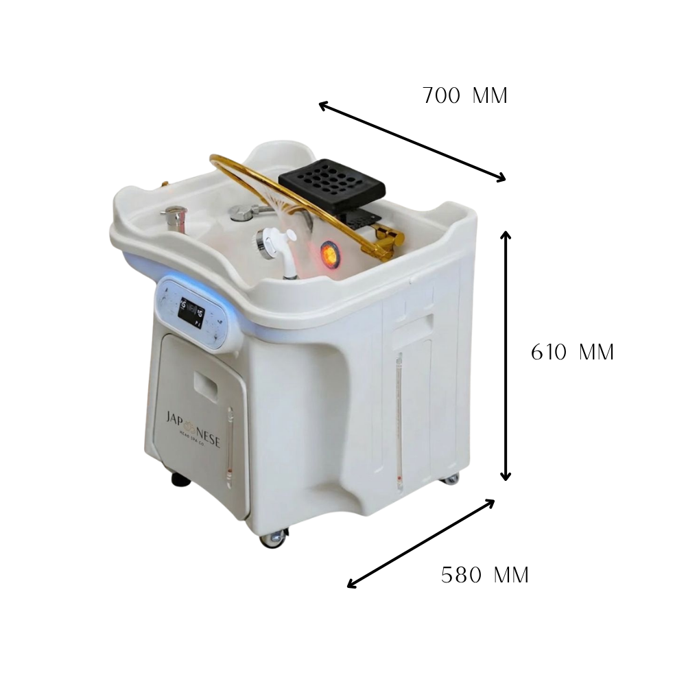 Japanese Head Spa White Portable Unit with Mobile Wastewater Tank- Non-Plumbed
