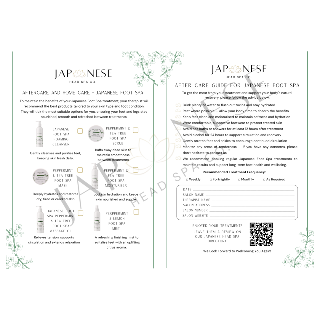 Foot Spa After Care Japanese Foot Spa Aftercare -Pack of 25 Sheets