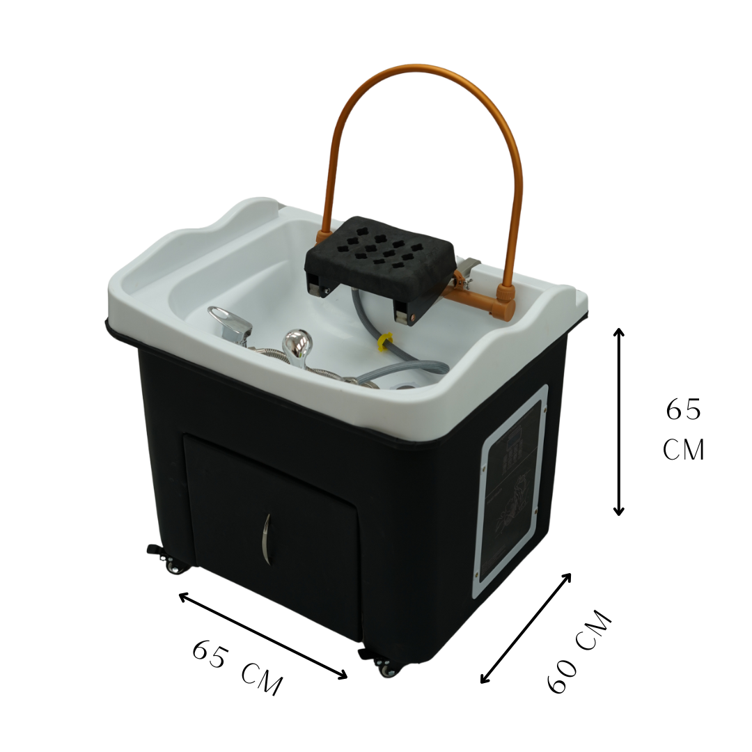 black dimensions Japanese Head Spa Black Hybrid Unit Plumbed/Non Plumbed (inc. Steamer, Steamer Hood & Water Heater)