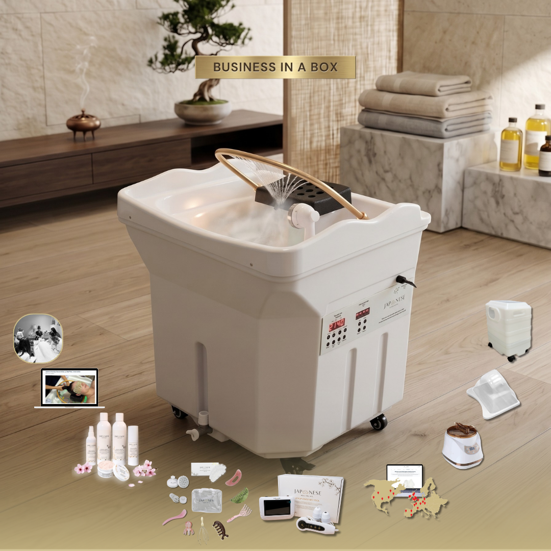 BUSINESS IN A BOX: White Non-Plumbed 60L Japanese Head Spa Unit Package
