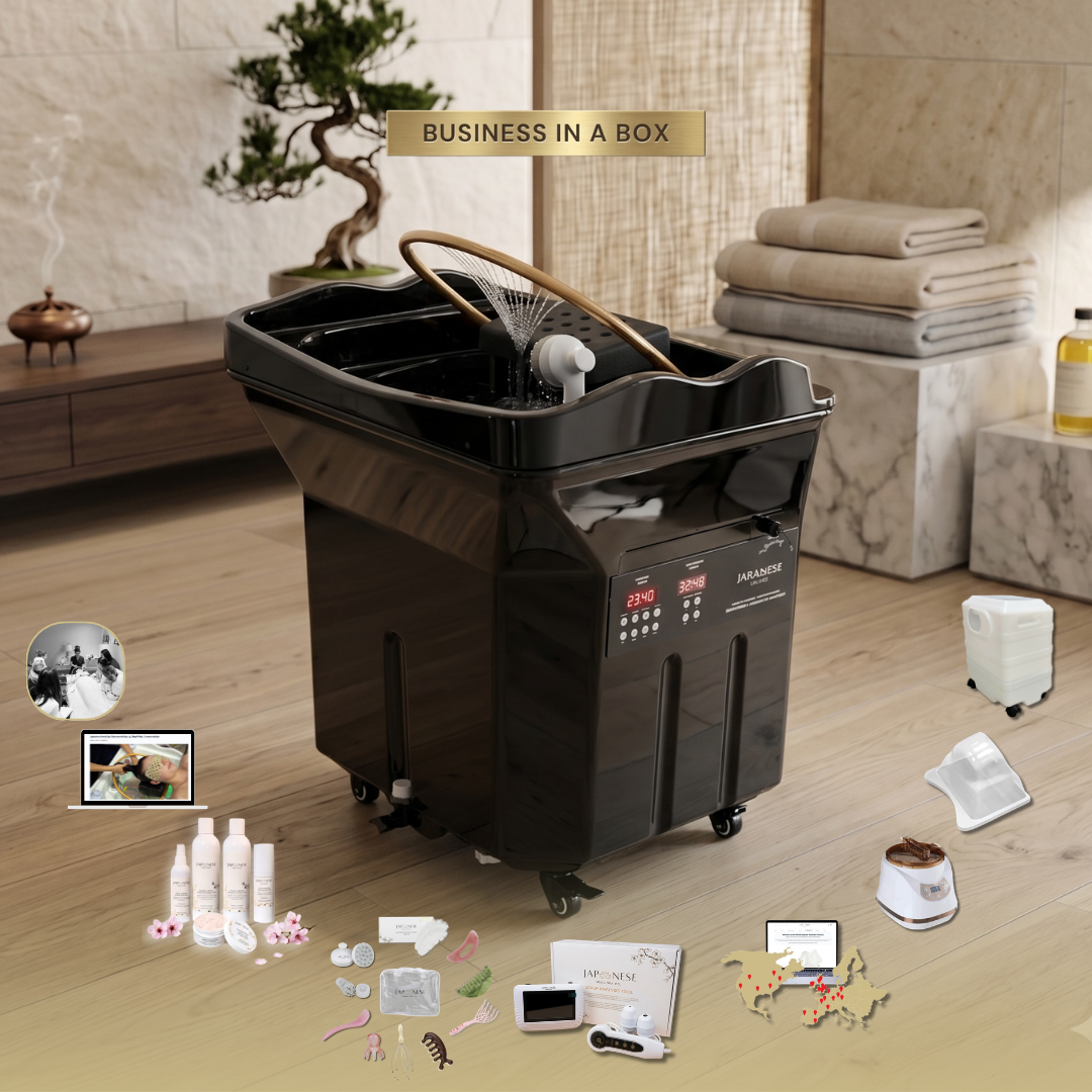 BUSINESS IN A BOX: Black Non-Plumbed 60L Japanese Head Spa Unit Package