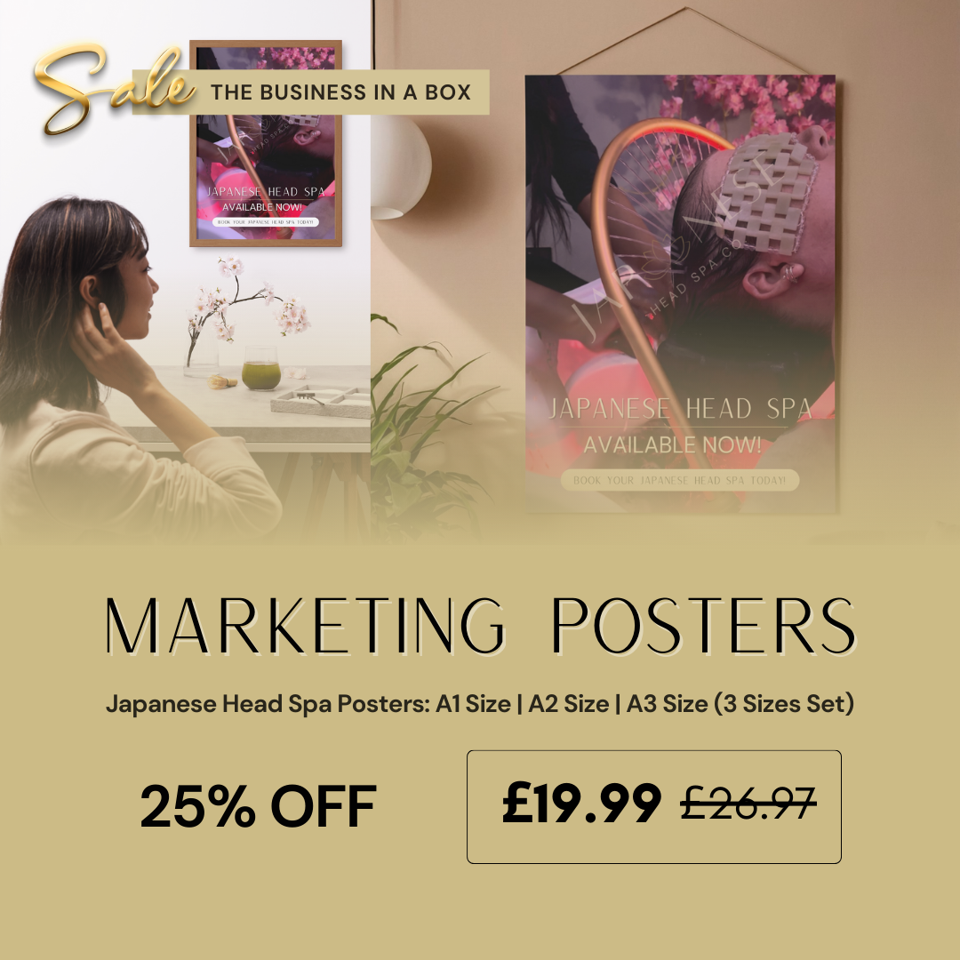 Japanese Head Spa Marketing Posters Size A1, A2, A3 Set