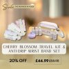 Cherry Blossom Travel Kit & Anti Drip Wrist Band Set