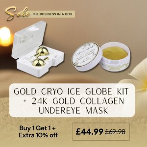 Gold Cryo Ice Globe Kit + 24K Gold Collagen Undereye Masks Set