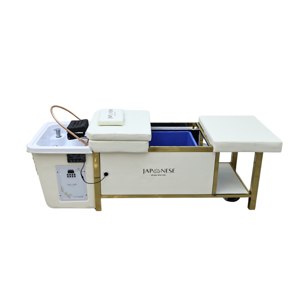 BUSINESS IN A BOX: Cream Non-Plumbed Japanese Head Spa Full Bed Unit Package
