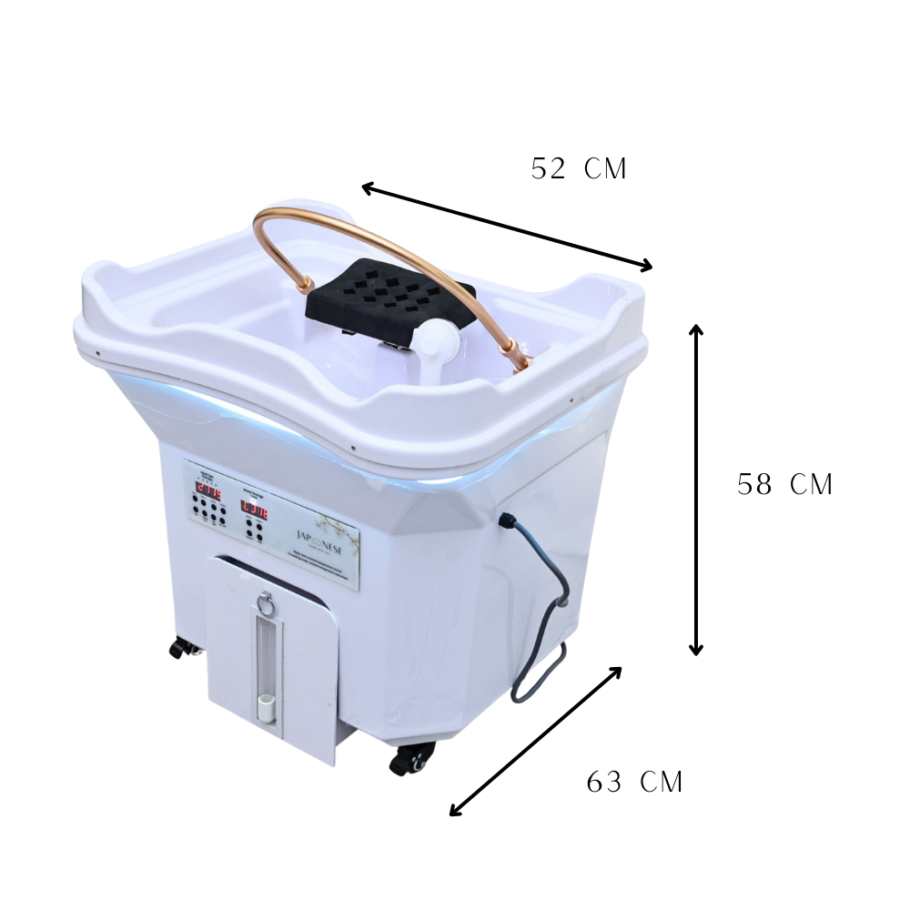 Japanese Head Spa White Portable Unit with Mobile Wastewater Tank- Non-Plumbed