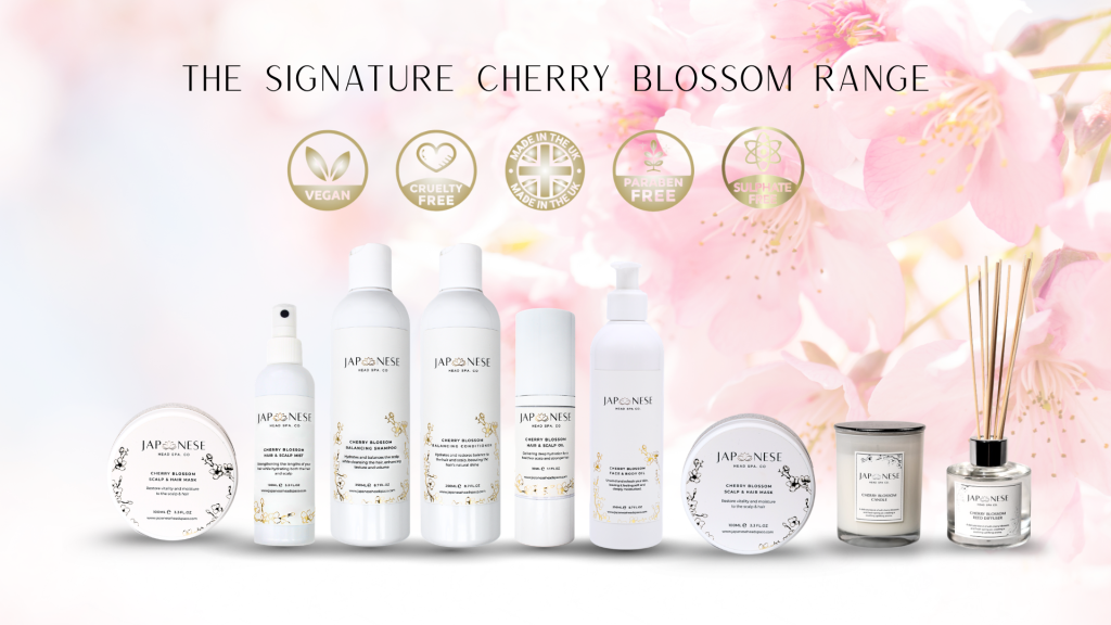 Cherry Blossom Balancing Shampoo– Japanese Head Spa professional hair and scalp care, vegan, cruelty-free, premium luxury