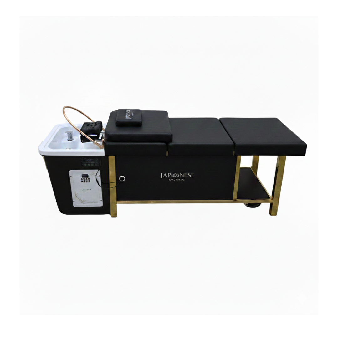 436 BUSINESS IN A BOX: Black Non-Plumbed Japanese Head Spa Full Bed Unit with Face-To-Face Training Package