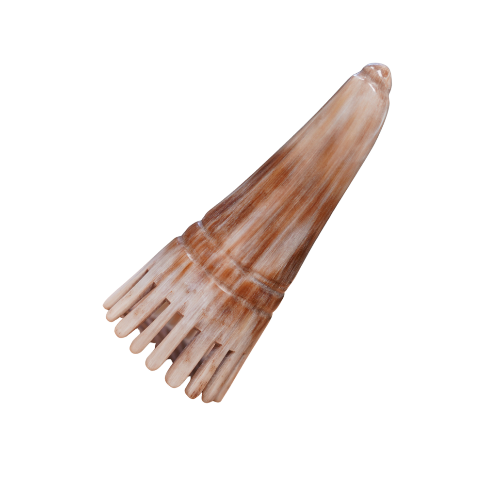 Natural Horn Comb Head Meridian Scraping Scalp Massage Brush