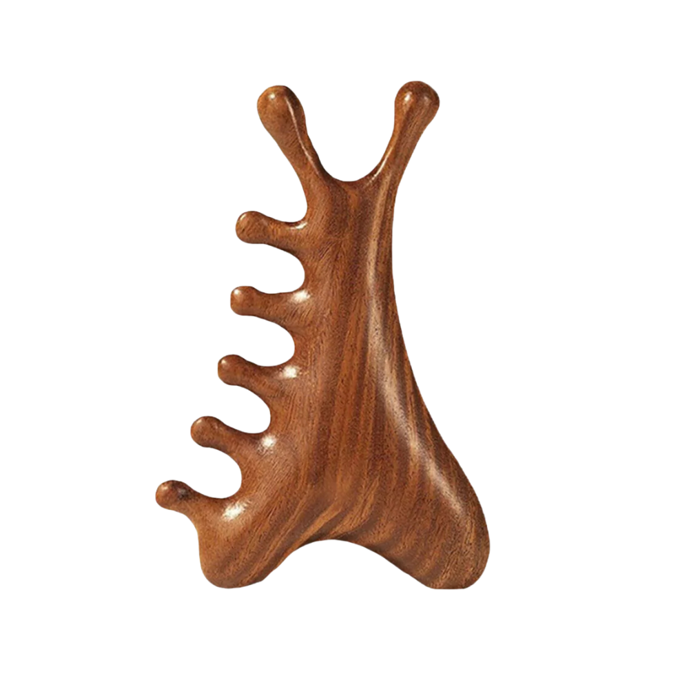Natural Sandal wood scalp and shoulder massager tool (2) Natural Sandalwood Scalp and Shoulder Massager Tool