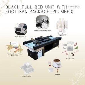 black-full-bed-with-foot-spa.png Black Full Bed Unit with Foot Spa & Electric Bed Rest Plumbed | Show Offer