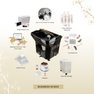 2 BUSINESS IN A BOX: Black Non-Plumbed Japanese Head Spa Unit with Face-To-Face Training Package