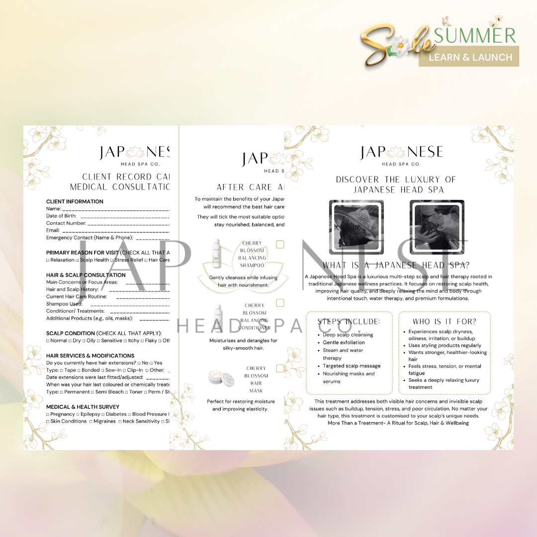 Japanese Head Spa Essential 3-Leaflet Bundle