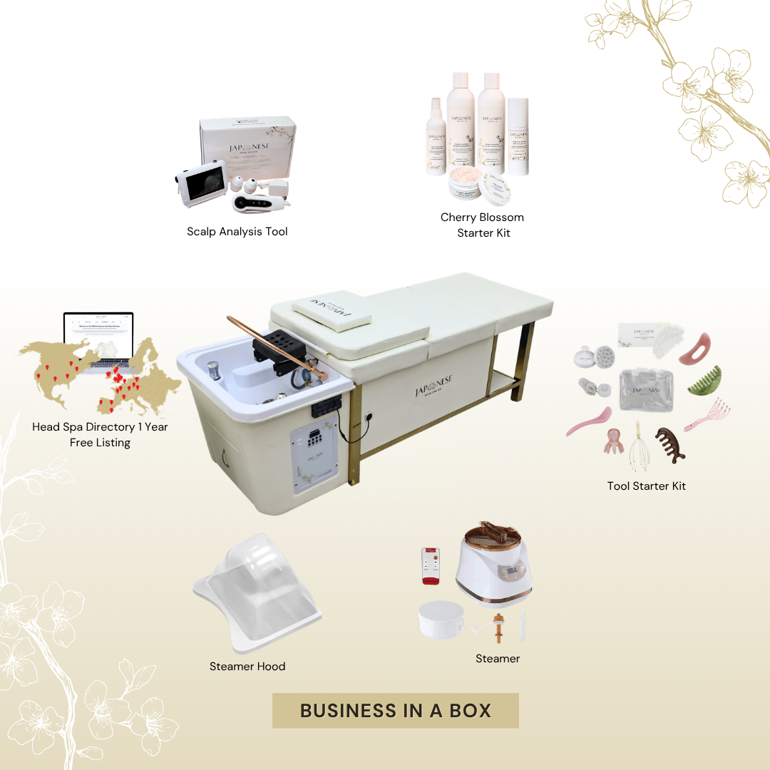 43 BUSINESS IN A BOX: Cream Non-Plumbed Japanese Head Spa Full Bed Unit Package (No Training Included)