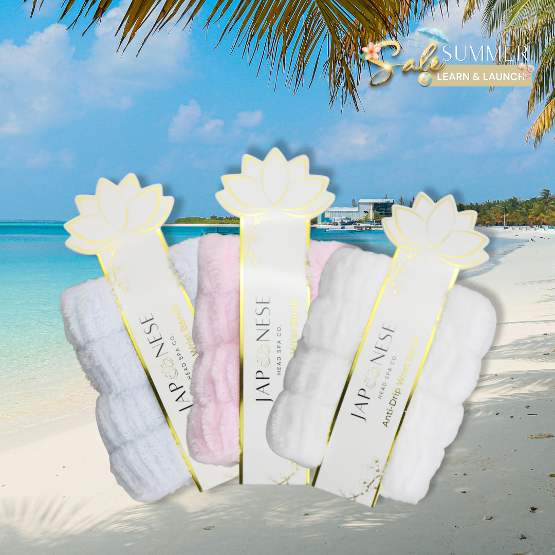 SUMMER SALE: Japanese Head Spa Anti-Drip Wrist Bands – 3 Pairs | 40% Off
