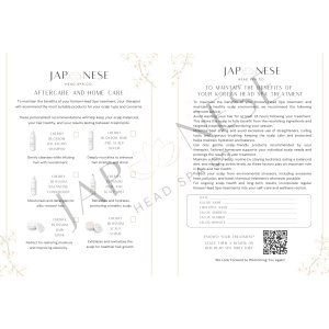 Korean Head Spa Aftercare Leaflet