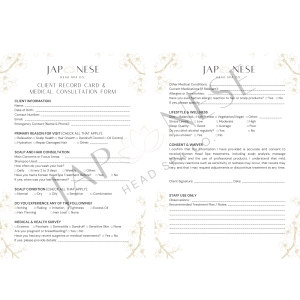 Korean Head Spa Client Consultation Form