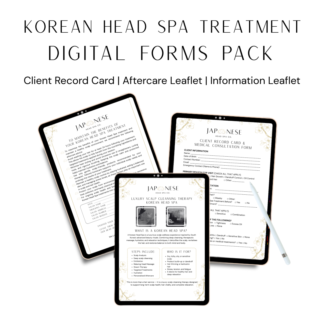 Korean Head Spa Treatment Digital Forms Pack