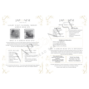 korean head spa information leaflet