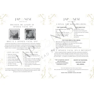 Japanese Facial Spa Information Leaflet