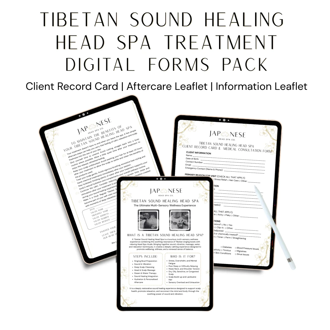 Tibetan Sound Healing Head Spa Treatment Digital Forms Pack Tibetan Sound Healing Head Spa Treatment Digital Forms Pack