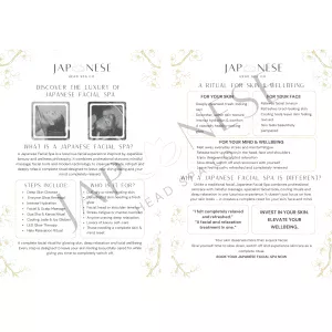 Japanese Facial Spa Information Leaflet Japanese Facial Spa Information Leaflet