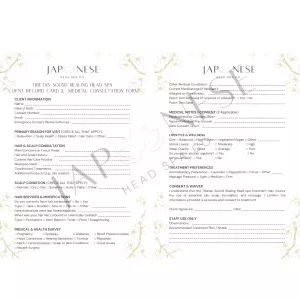 Tibetan Sound Healing Head Spa Client Consultation Form – 25 Packs Tibetan Sound Healing Head Spa Client Consultation Form – 25 Packs